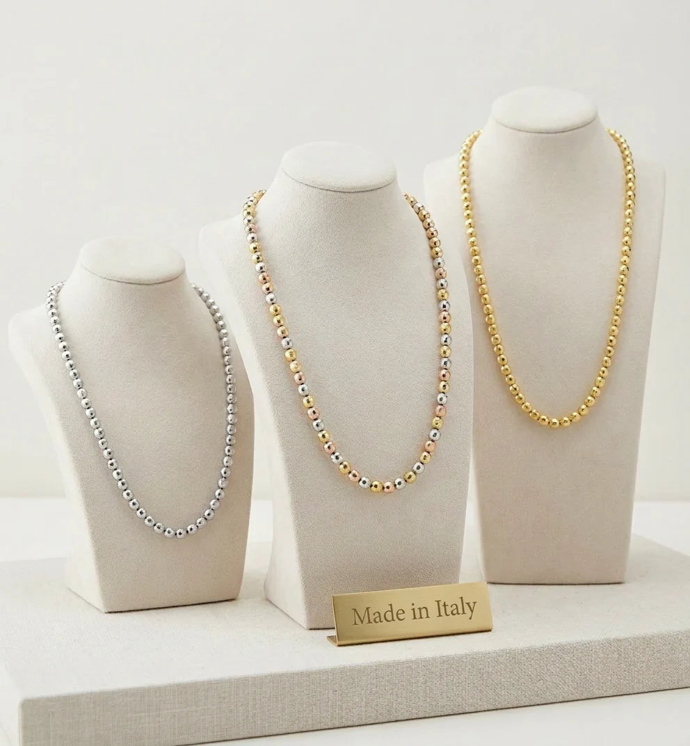 Toscana Italiana 18K Gold Plated Adjustable Beaded Necklace - Image 4