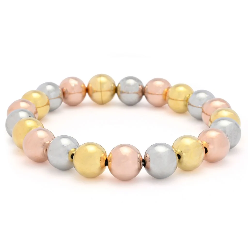 Toscana Italiana 18K Gold Plated Beaded Magnetic Clasp Bracelet - Image 3
