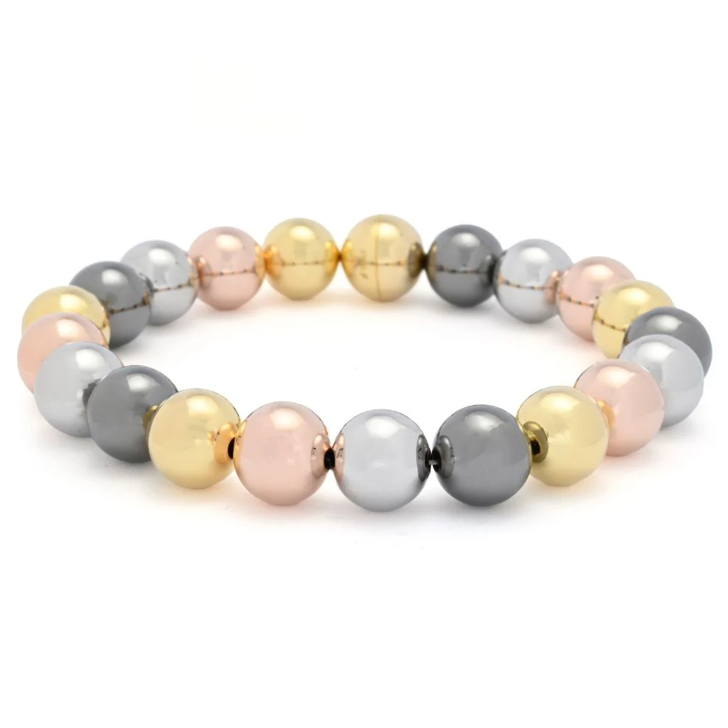 Toscana Italiana 18K Gold Plated Beaded Magnetic Clasp Bracelet - Image 4