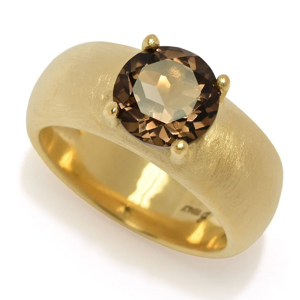Toscana Italiana 18K Gold Plated Choice of 8mm Gem Setosa Band Ring - Image 2
