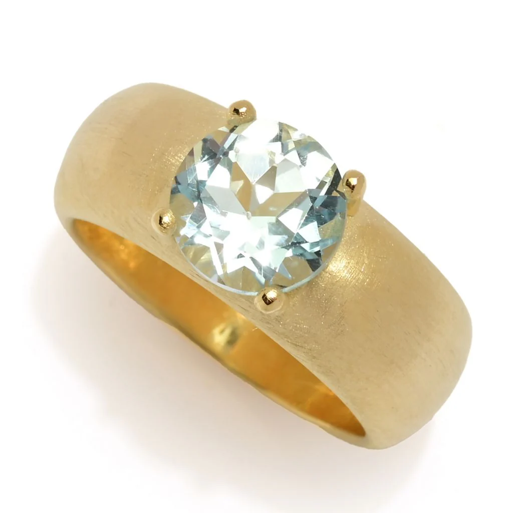 Toscana Italiana 18K Gold Plated Choice of 8mm Gem Setosa Band Ring - Image 3
