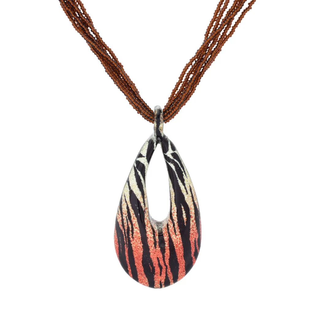 Toscana Italiana 18K Gold Plated Choice of Animal Print Murano Glass Necklace - Image 2