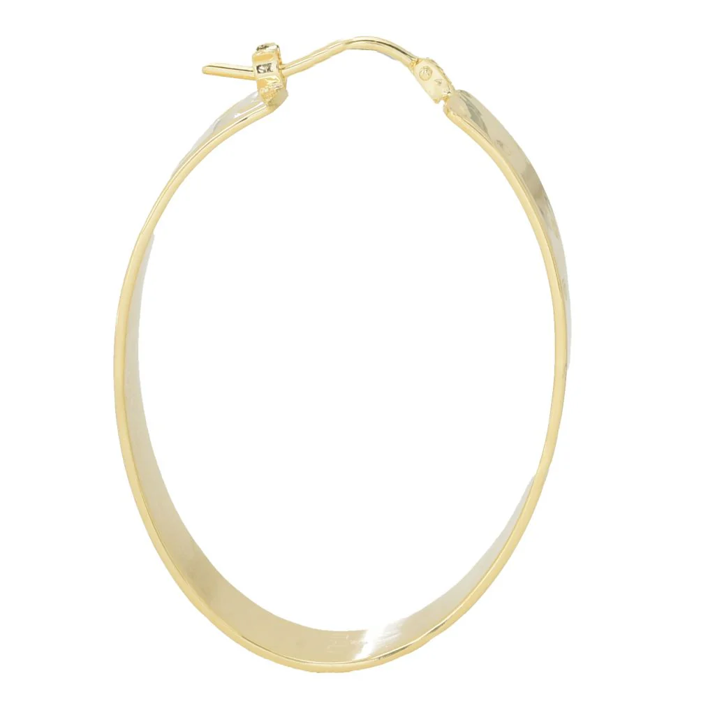 Toscana Italiana 18K Gold Plated Aghetti Finish 1.5" Hoop Earrings - Image 2