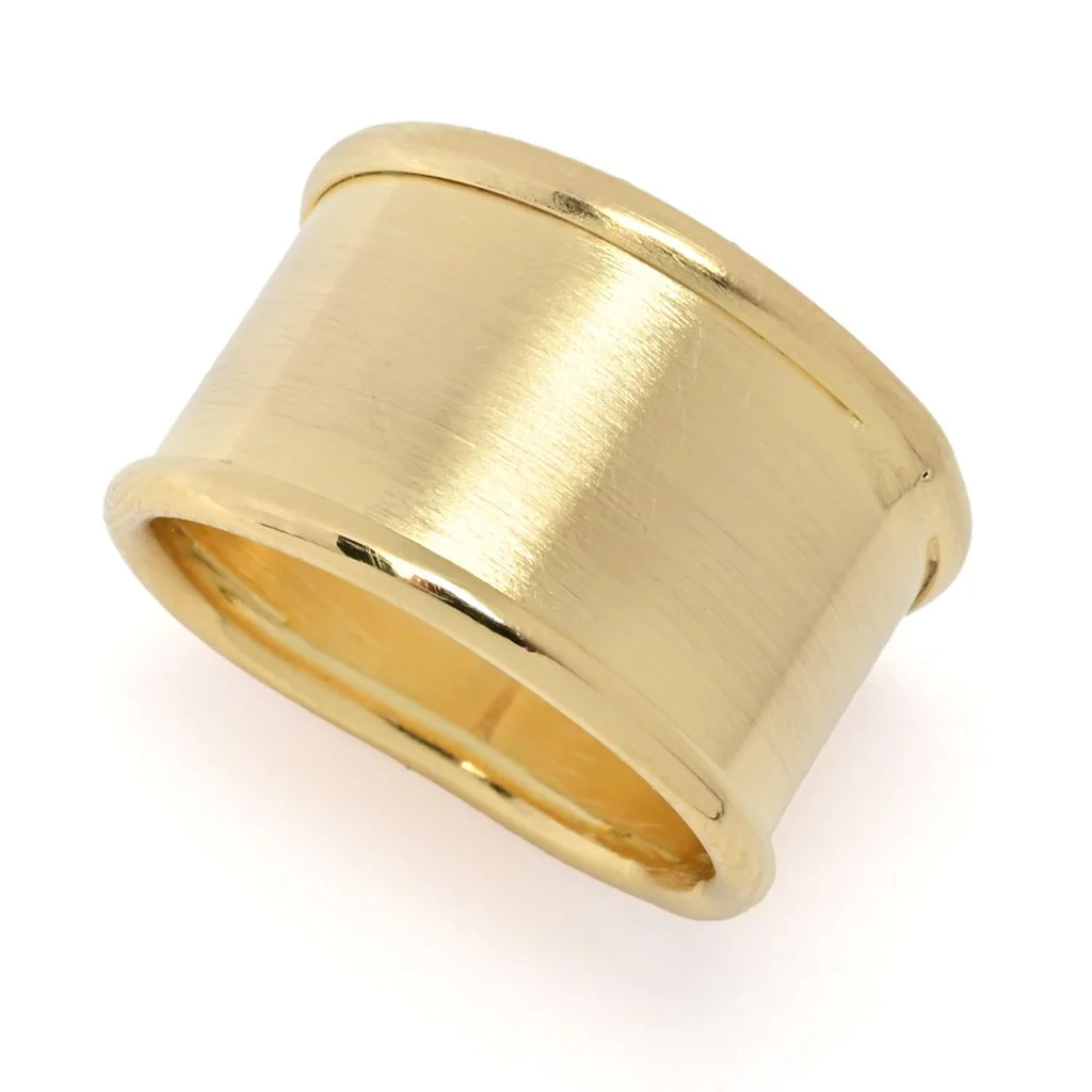 Toscana Italiana 18K Gold Plated Choice of Finish Etruscan Band Ring - Image 2