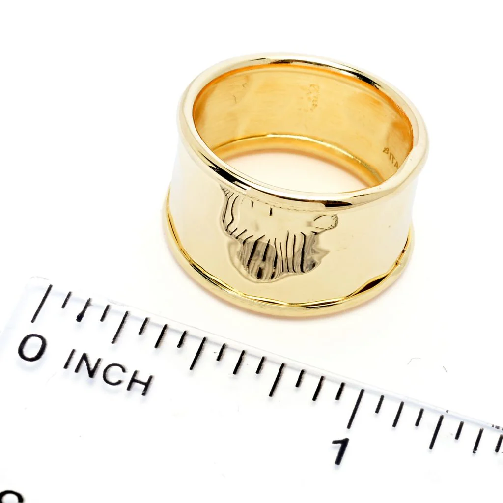 Toscana Italiana 18K Gold Plated Choice of Finish Etruscan Band Ring - Image 4