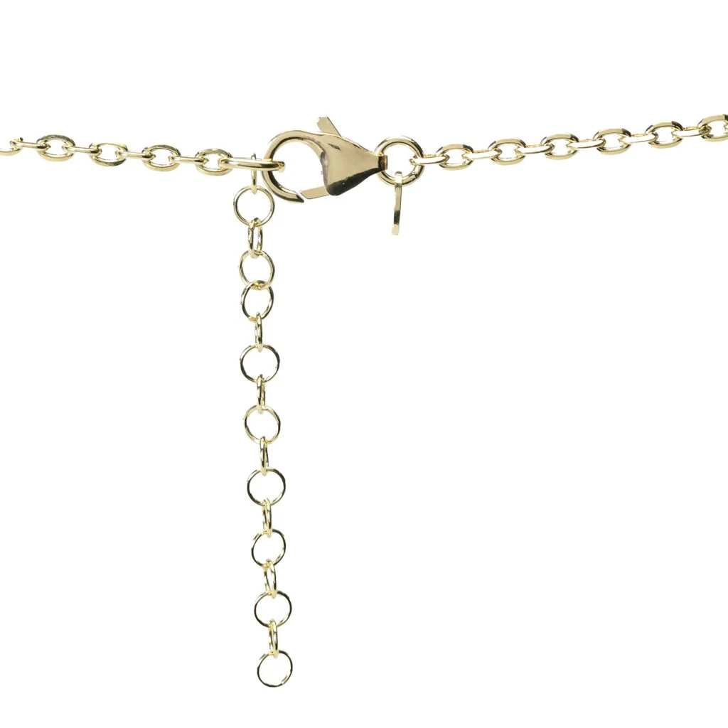 Toscana Italiana 18K Gold Plated Choice of Gem Cabochon Padlock Pendant w/ Chain - Image 4