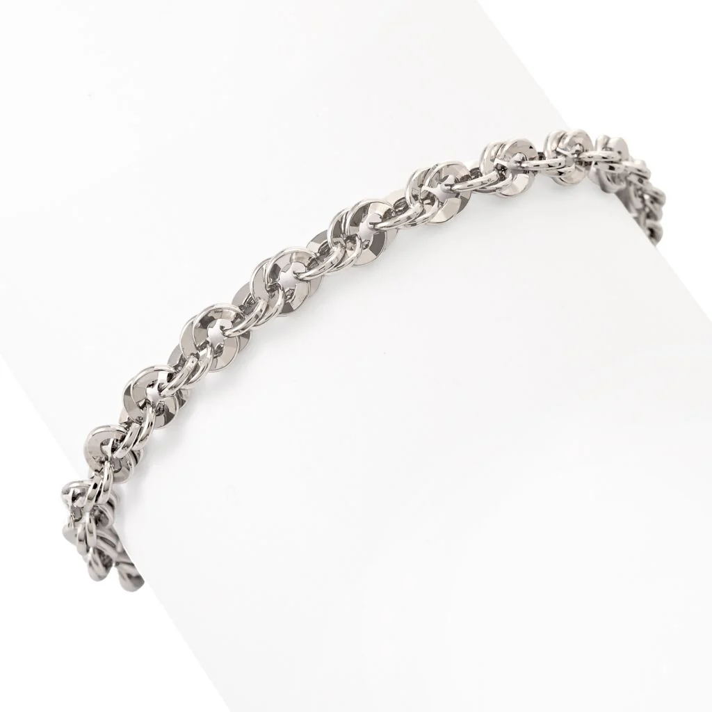 Toscana Italiana 18K Gold Plated Double Rolo Link Bracelet - Image 2