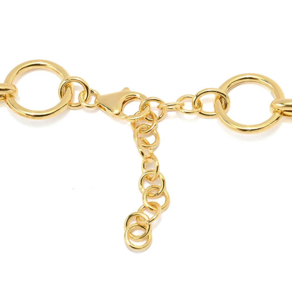 Toscana Italiana 18K Gold Plated Rolo Link Statement Necklace w/ Charm Holder - Image 2