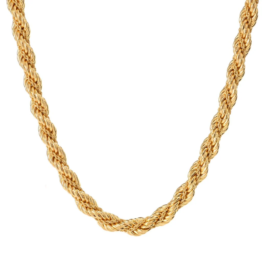 Toscana Italiana 18K Gold Plated Twisted Rope Chain Necklace - Image 4