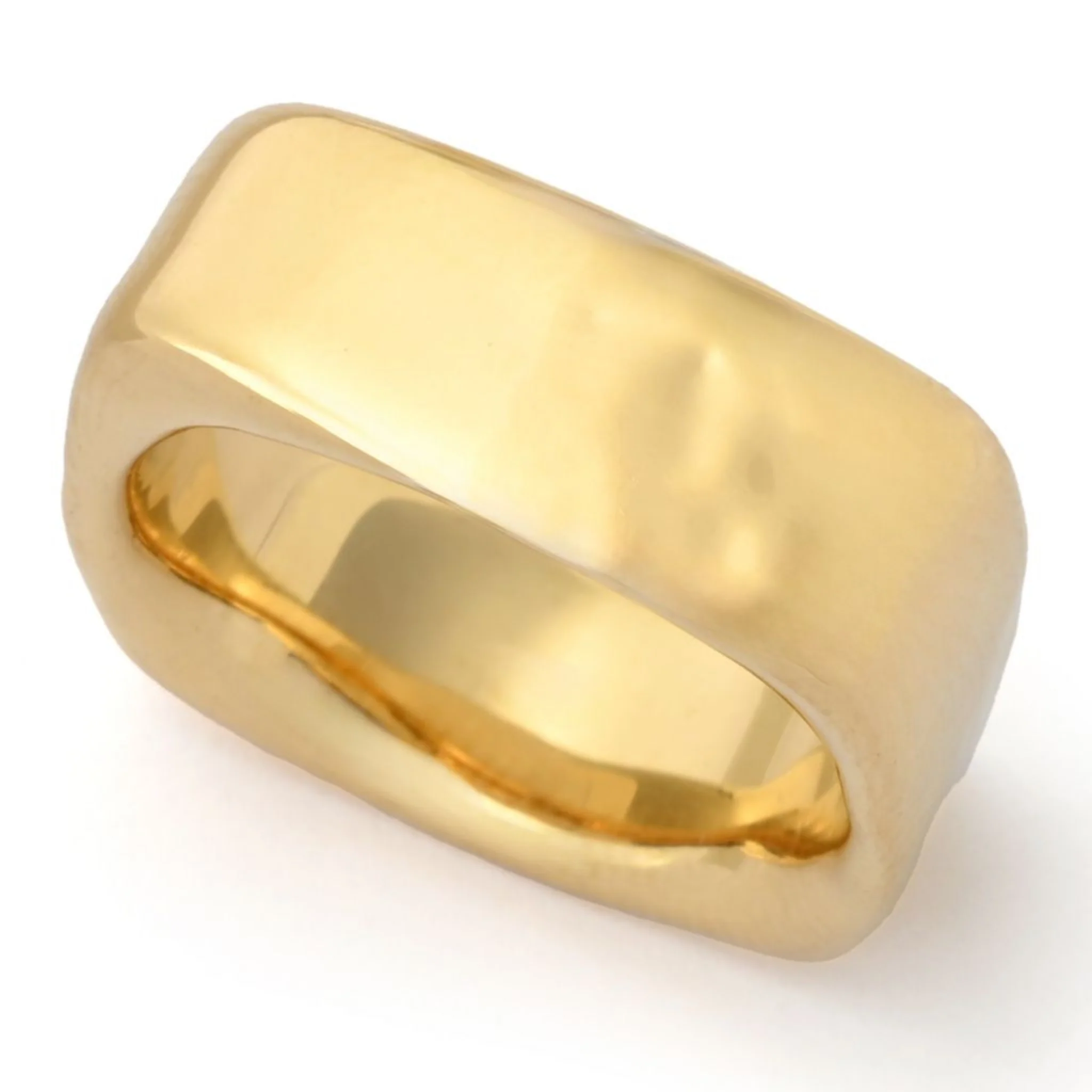 Toscana Italiana 18K Gold Specialty Finish Square Band Ring - Image 2