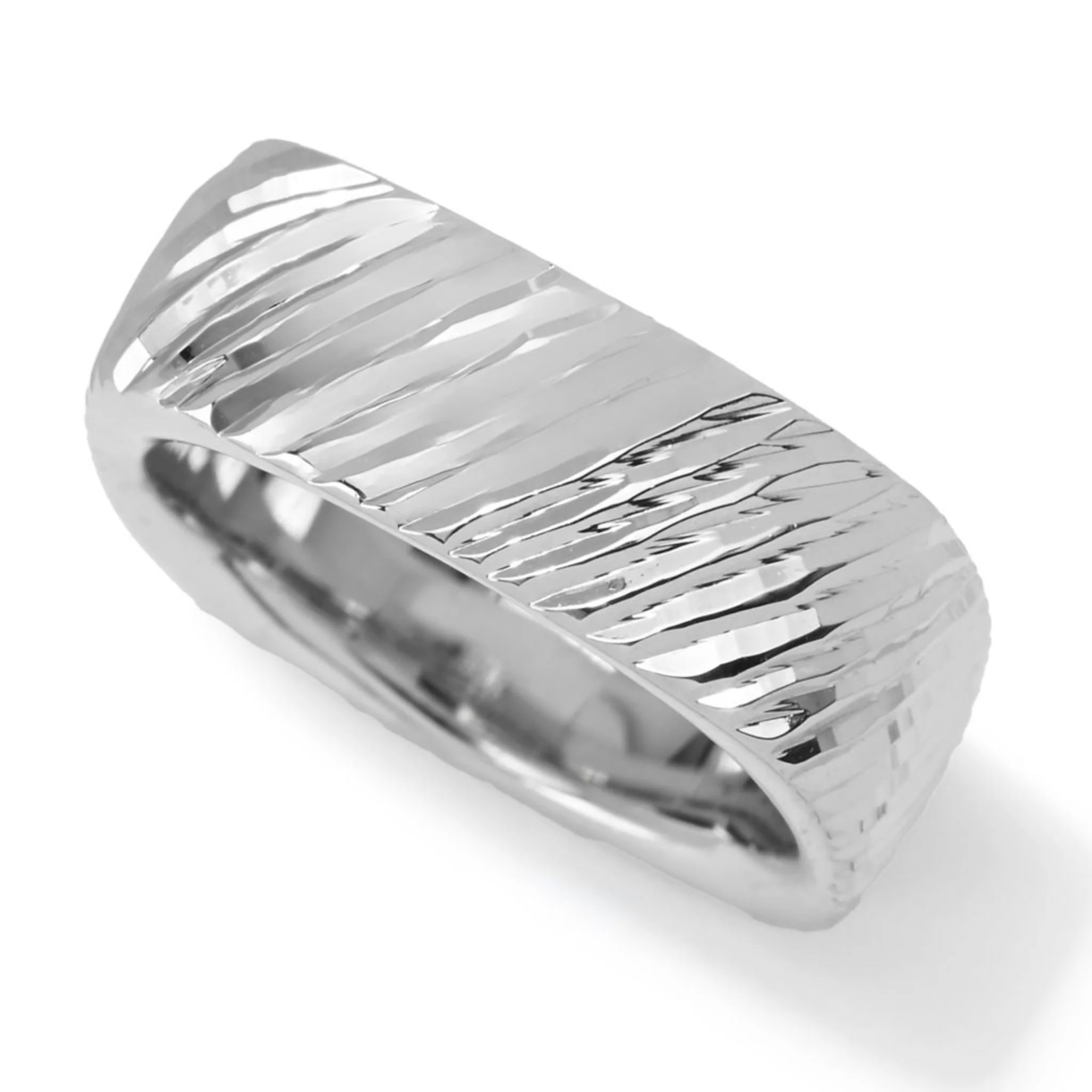 Toscana Italiana 18K Gold Specialty Finish Square Band Ring - Image 6