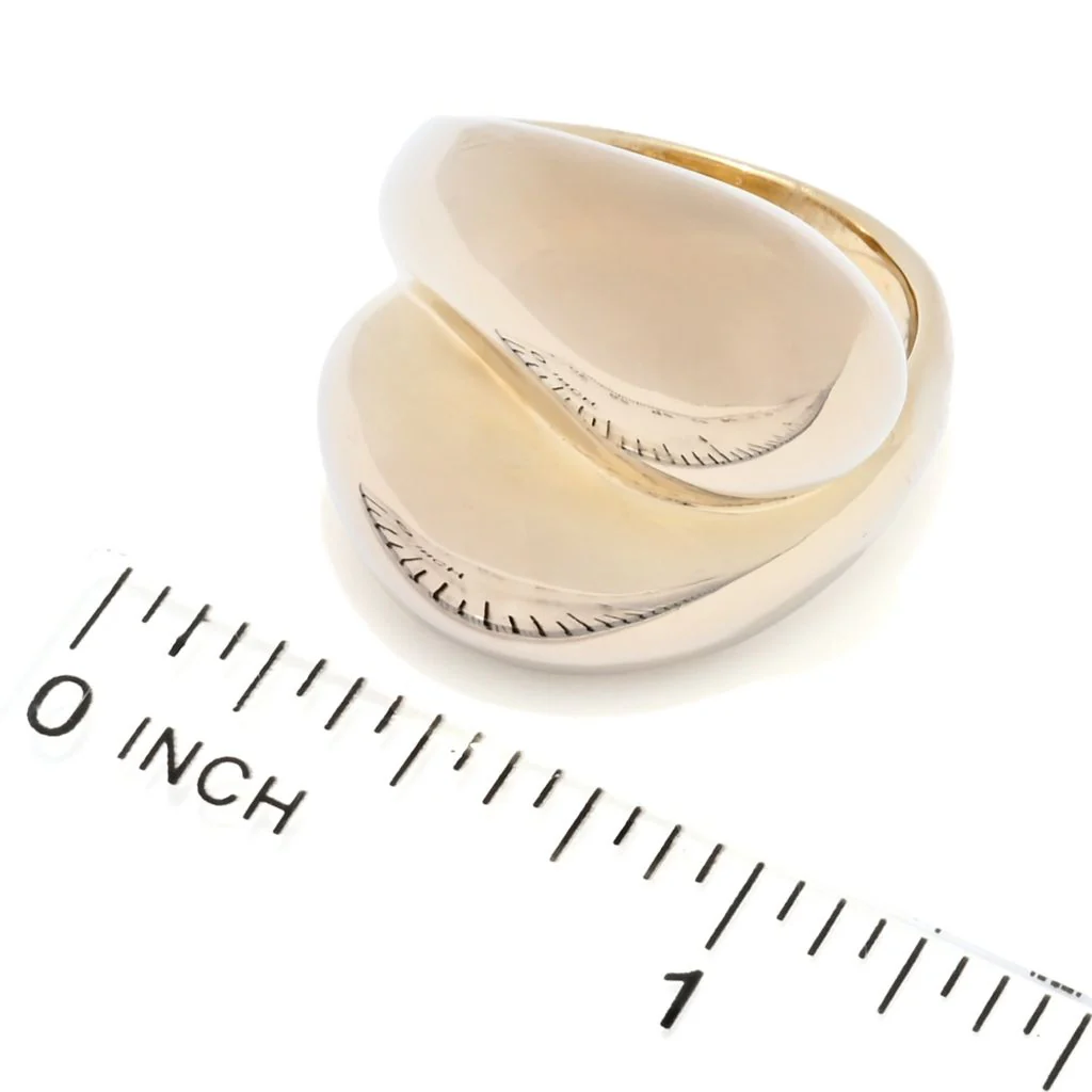 Toscana Italiana Gold or Platinum Plated Electroform Polished Bypass Ring - Image 4