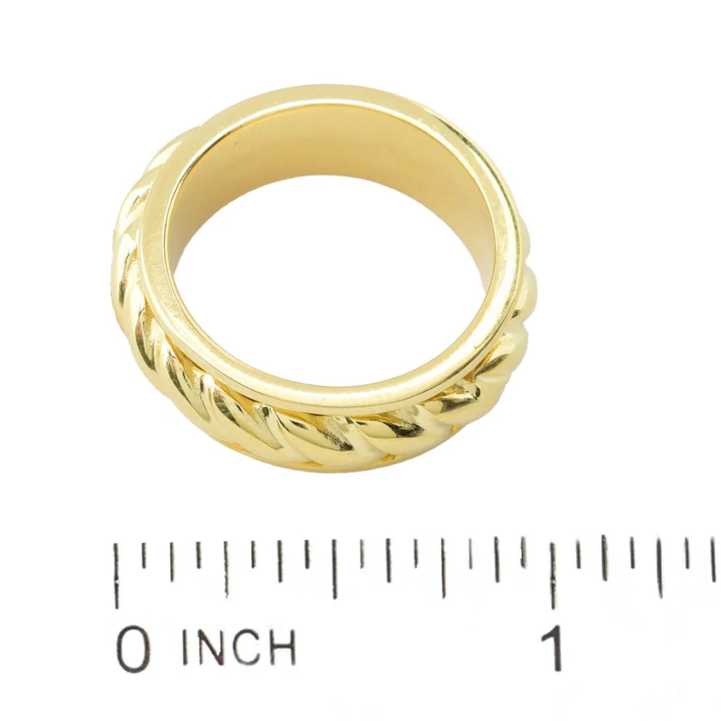 Toscana Italiana Gold or Platinum Plated Rope Chain Spinner Band Ring - Image 3
