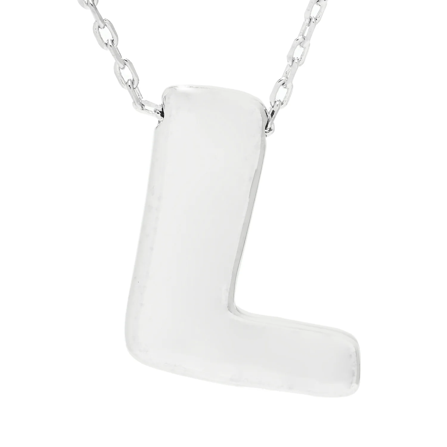 Toscana Italiana Platinum Plated Puffed Initial Necklace - Image 10