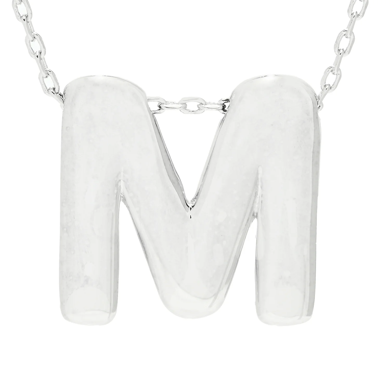 Toscana Italiana Platinum Plated Puffed Initial Necklace - Image 11