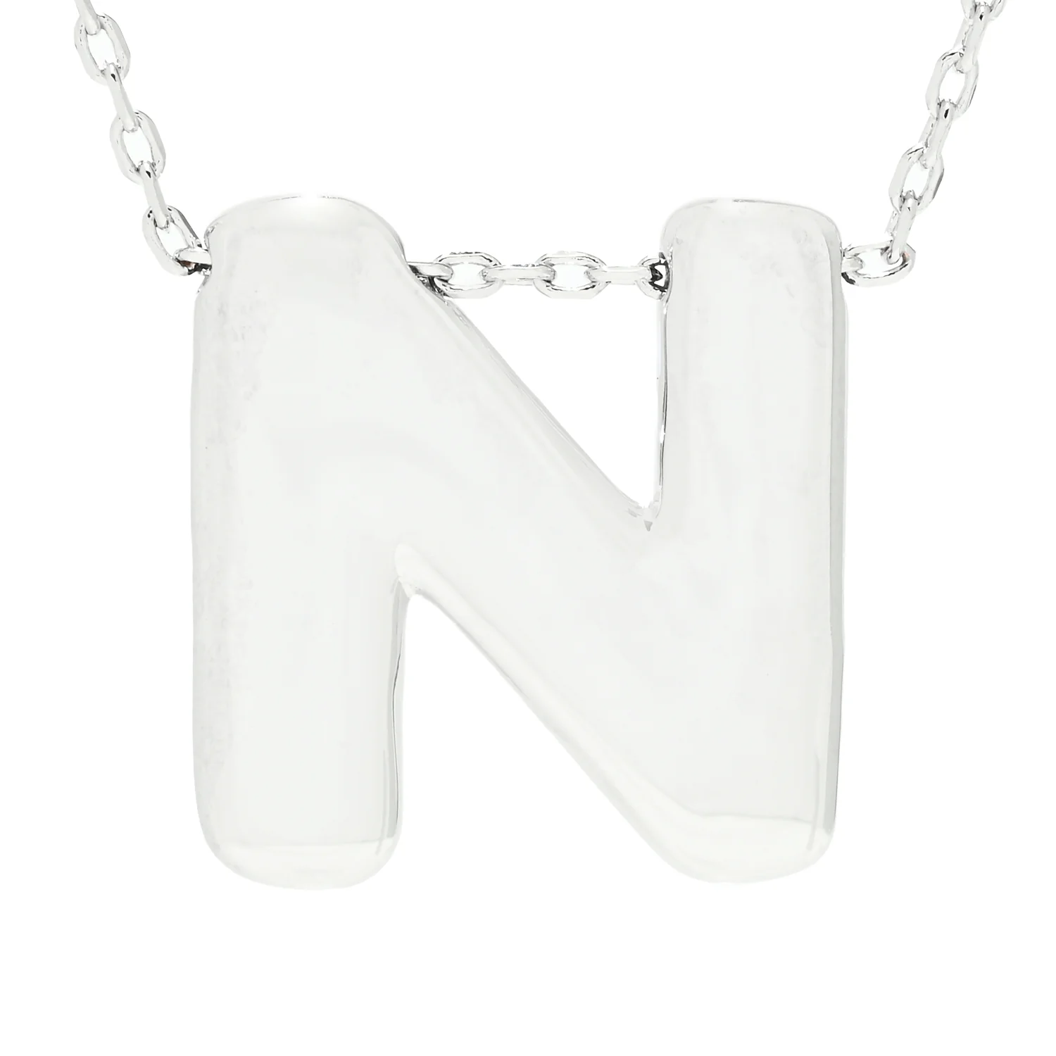 Toscana Italiana Platinum Plated Puffed Initial Necklace - Image 12