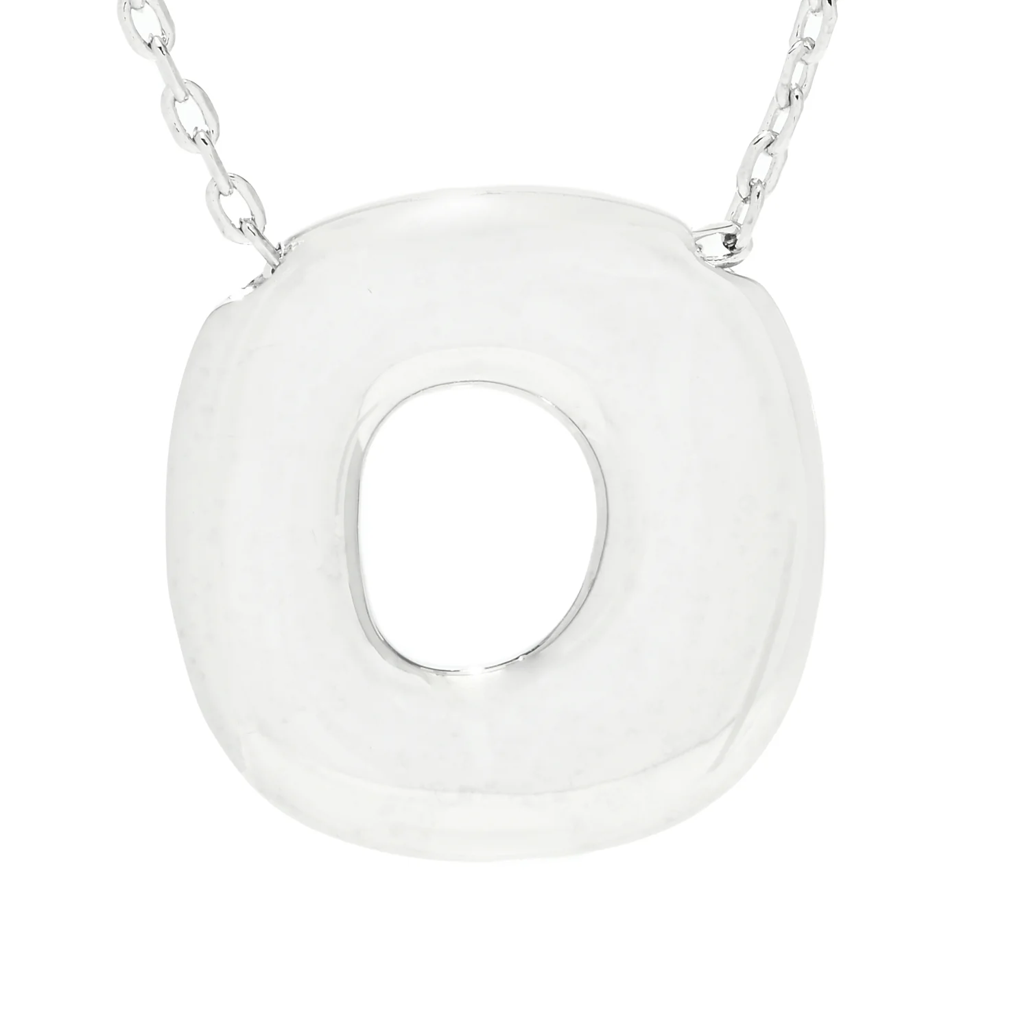 Toscana Italiana Platinum Plated Puffed Initial Necklace - Image 13
