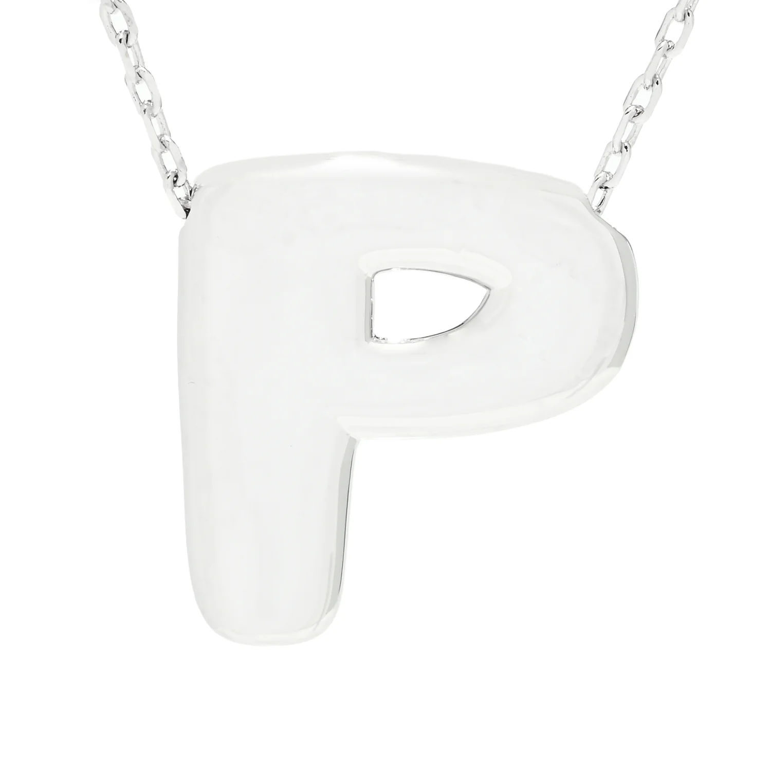 Toscana Italiana Platinum Plated Puffed Initial Necklace - Image 14