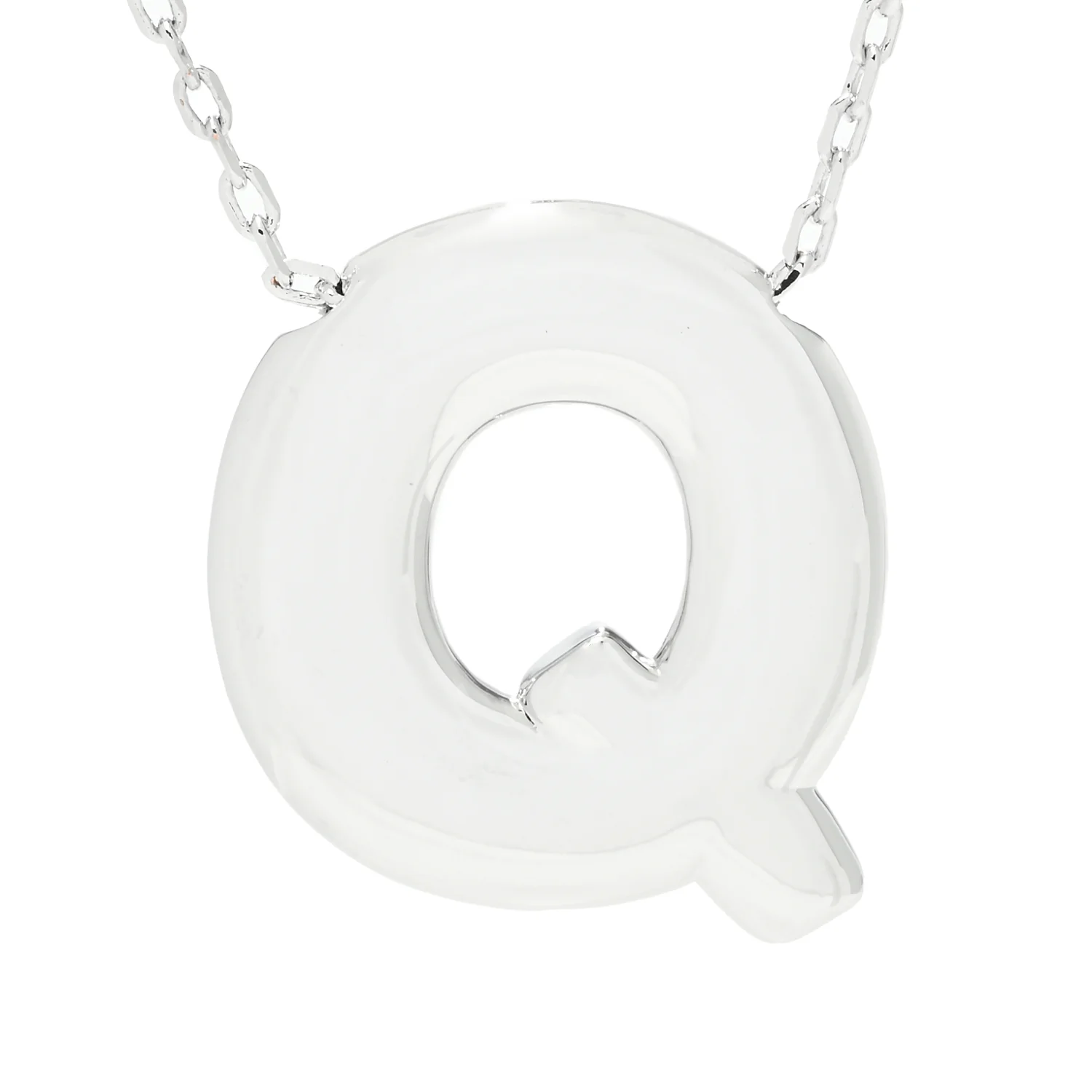 Toscana Italiana Platinum Plated Puffed Initial Necklace - Image 15