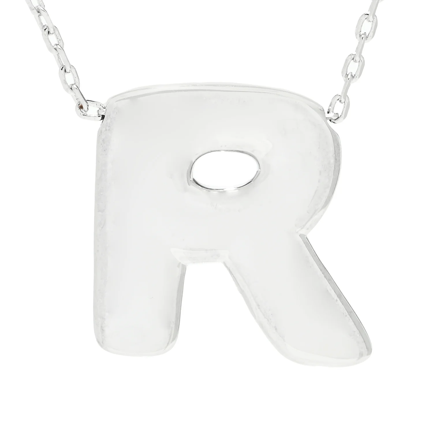 Toscana Italiana Platinum Plated Puffed Initial Necklace - Image 16