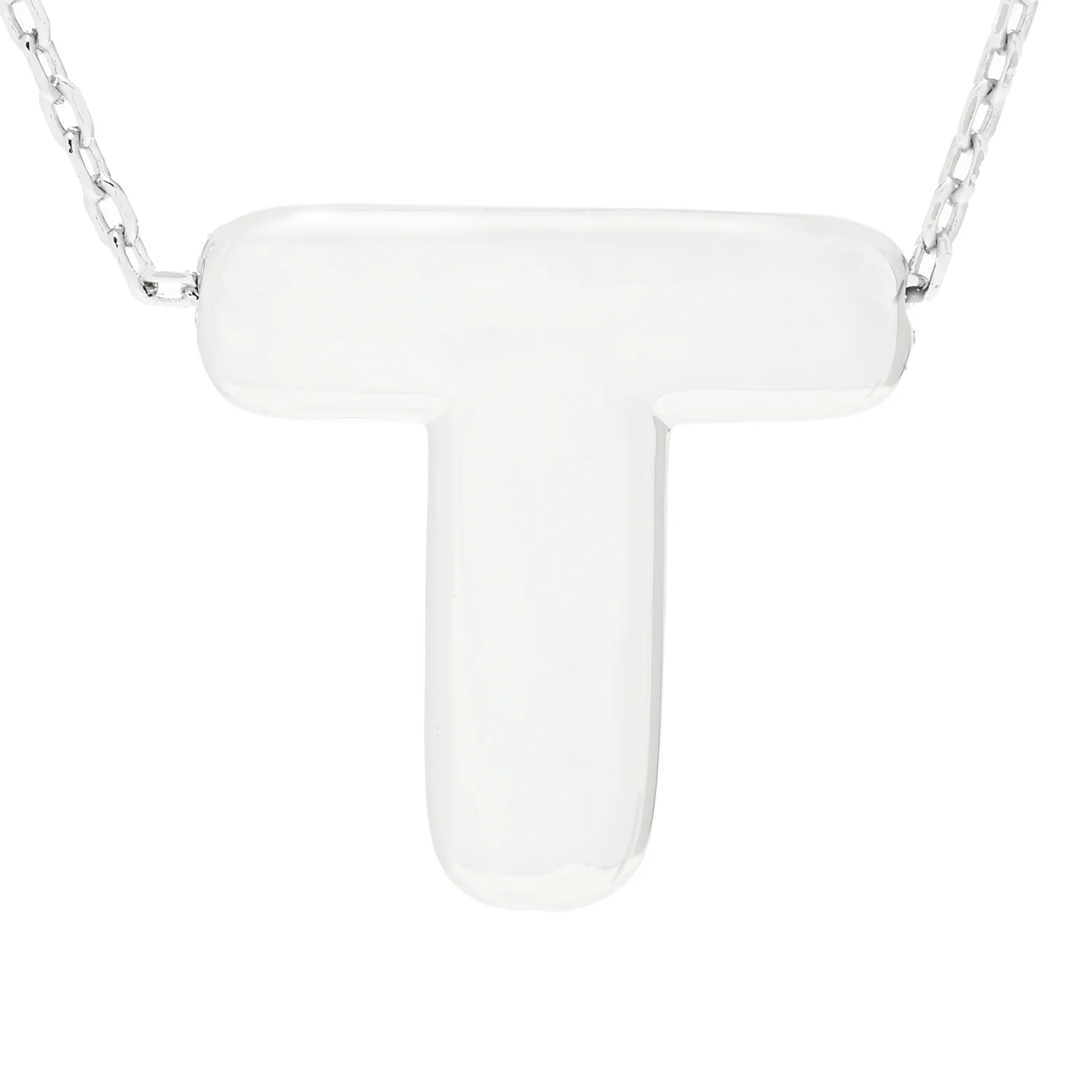 Toscana Italiana Platinum Plated Puffed Initial Necklace - Image 18