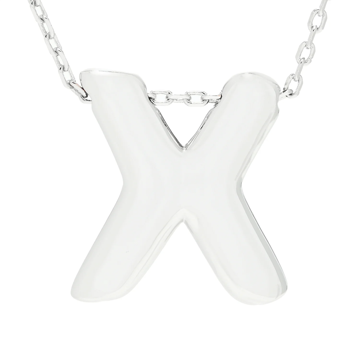Toscana Italiana Platinum Plated Puffed Initial Necklace - Image 20