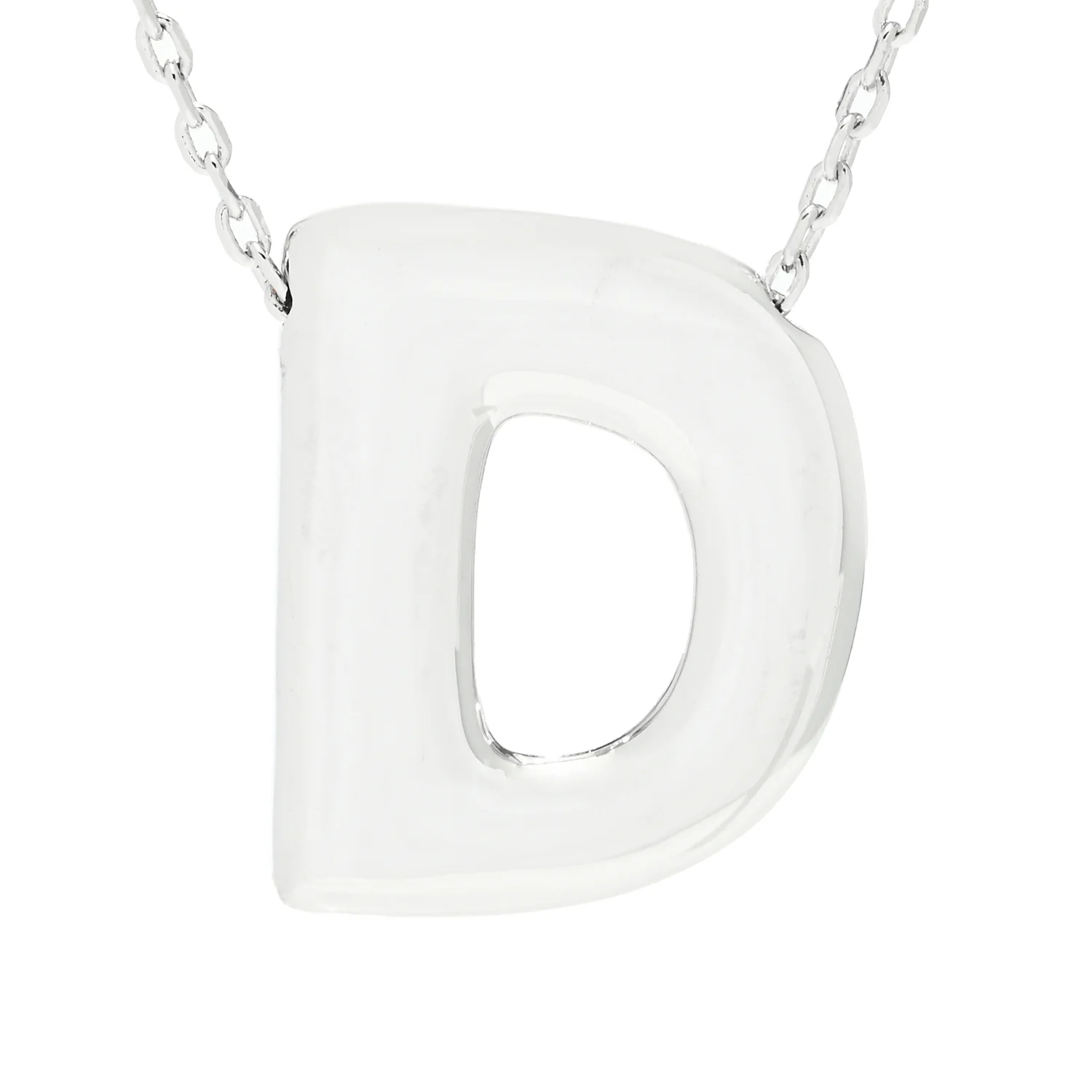 Toscana Italiana Platinum Plated Puffed Initial Necklace - Image 3