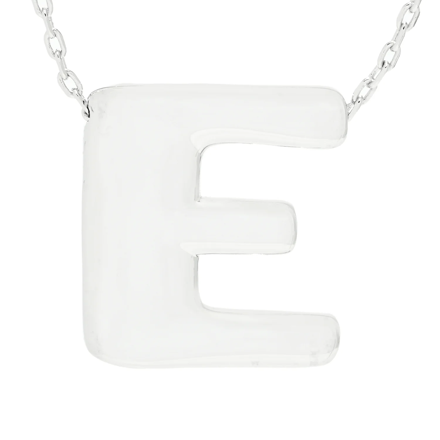 Toscana Italiana Platinum Plated Puffed Initial Necklace - Image 4