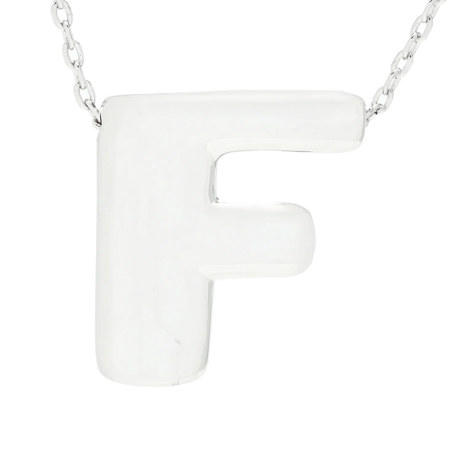 Toscana Italiana Platinum Plated Puffed Initial Necklace - Image 5