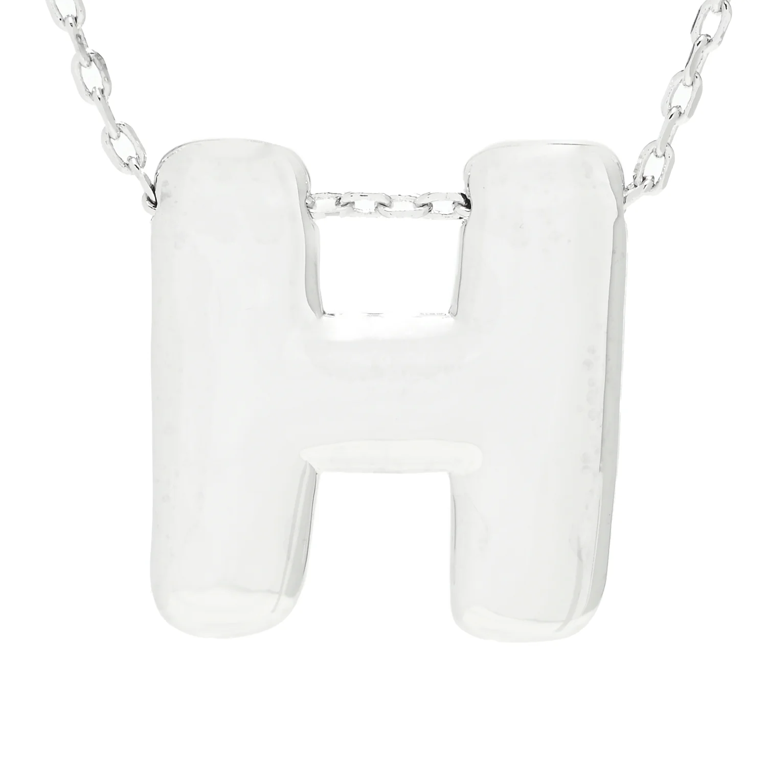 Toscana Italiana Platinum Plated Puffed Initial Necklace - Image 7