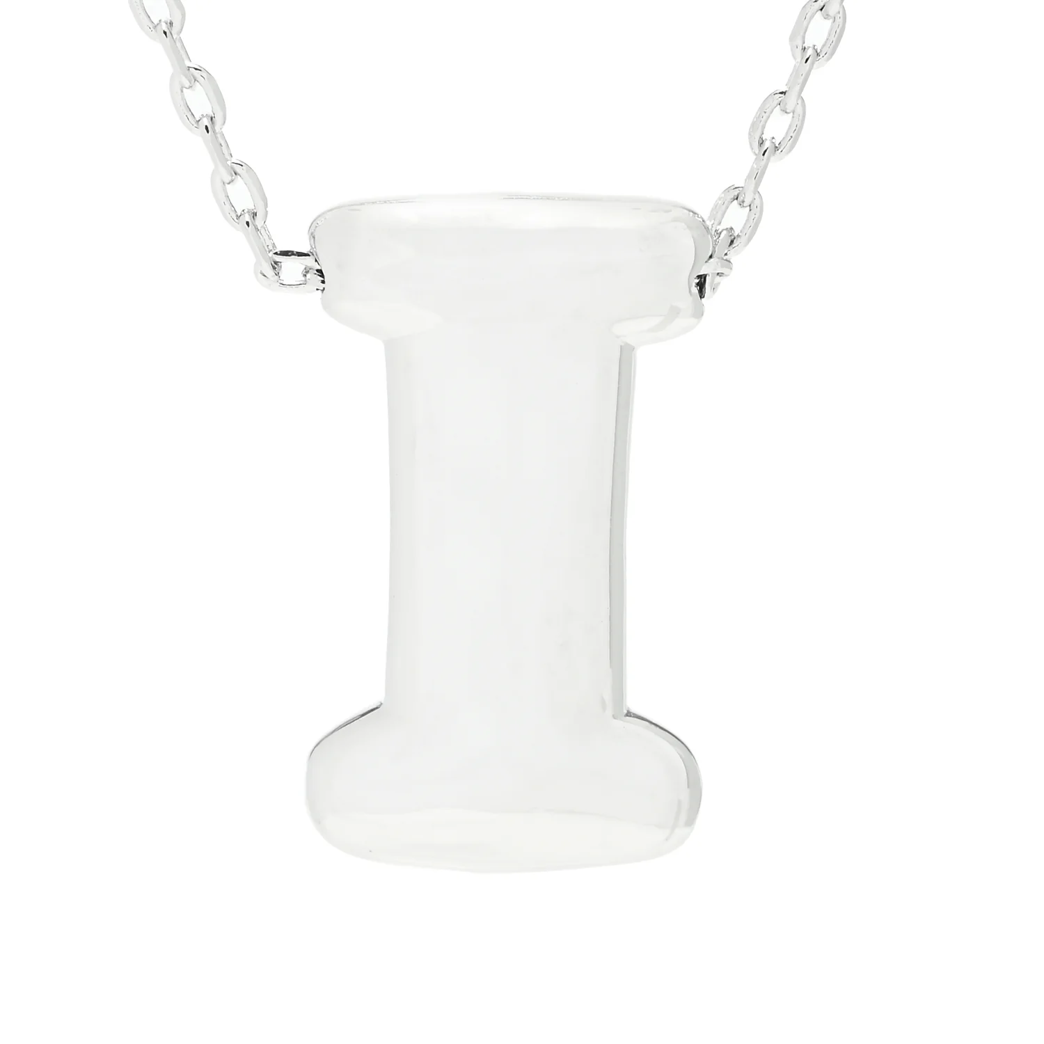 Toscana Italiana Platinum Plated Puffed Initial Necklace - Image 8