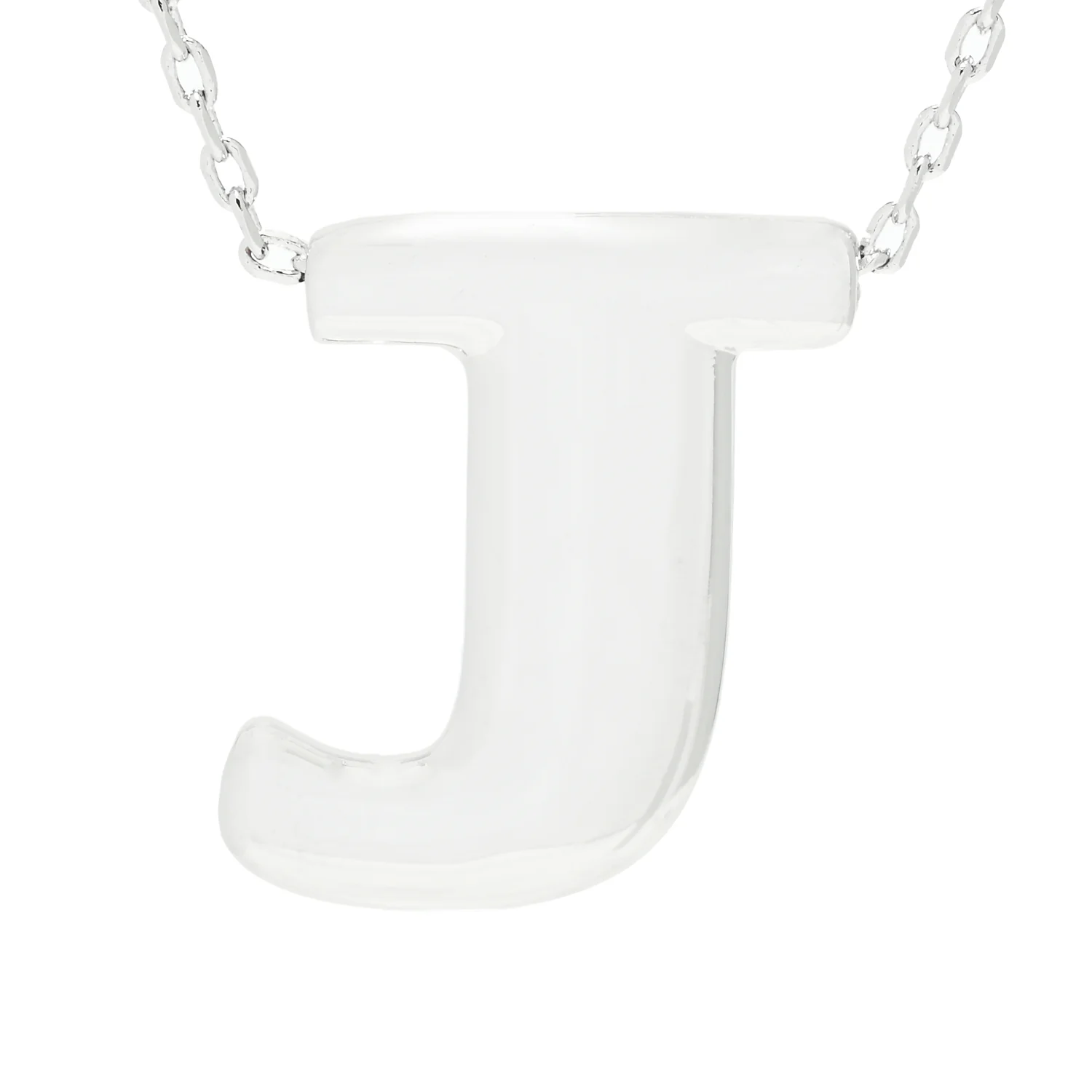 Toscana Italiana Platinum Plated Puffed Initial Necklace - Image 9