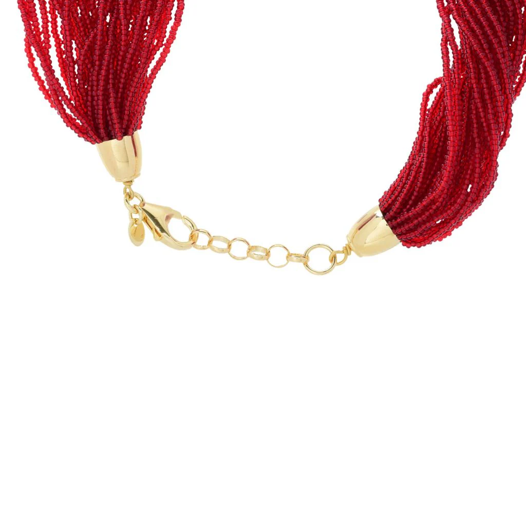 Toscana Italiana Twisted Multi Strand Murano Glass Bead Necklace - Image 2