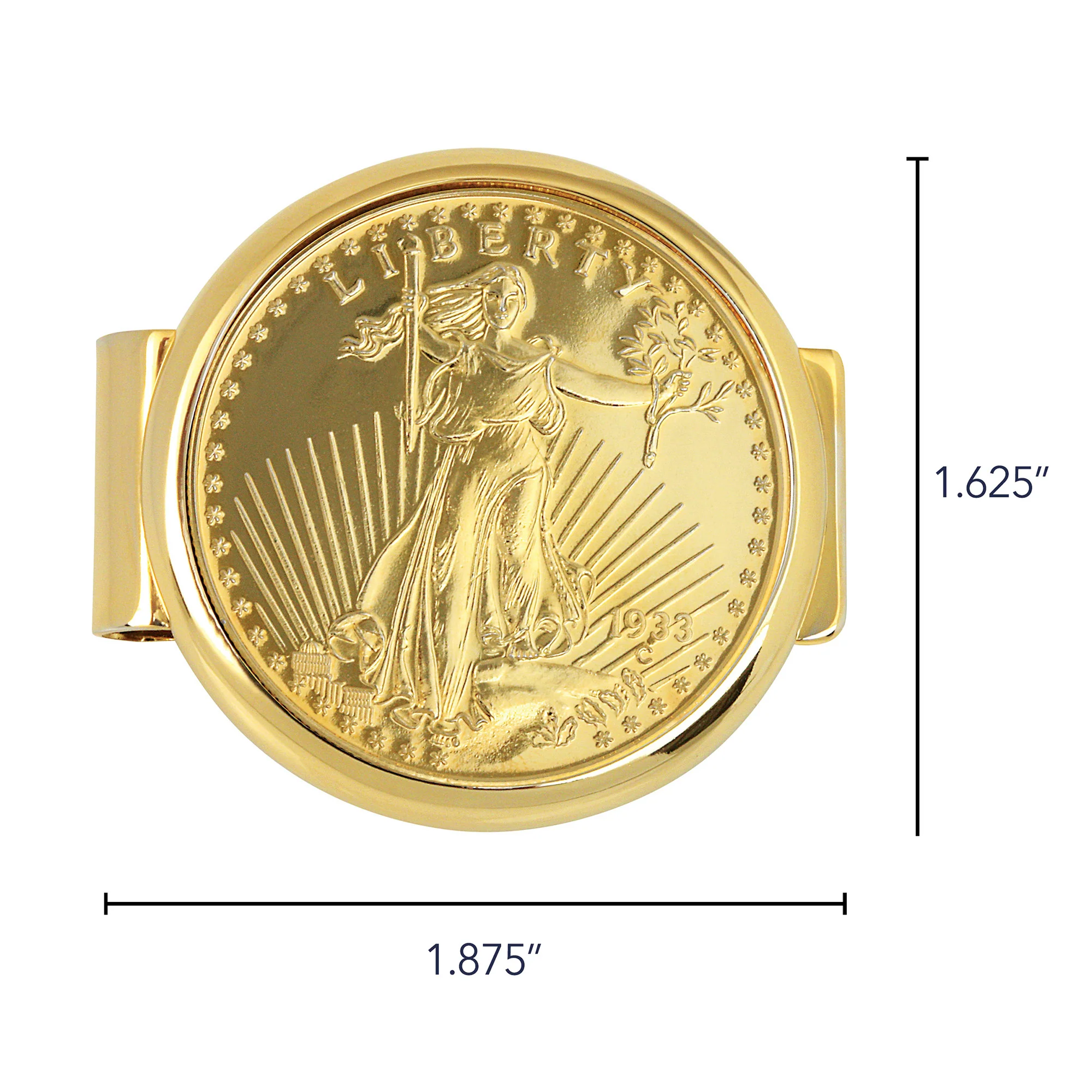 Tribute To $20 1933 Saint Gaudens Double Eagle Gold Coin Goldtone Money Clip - Image 5