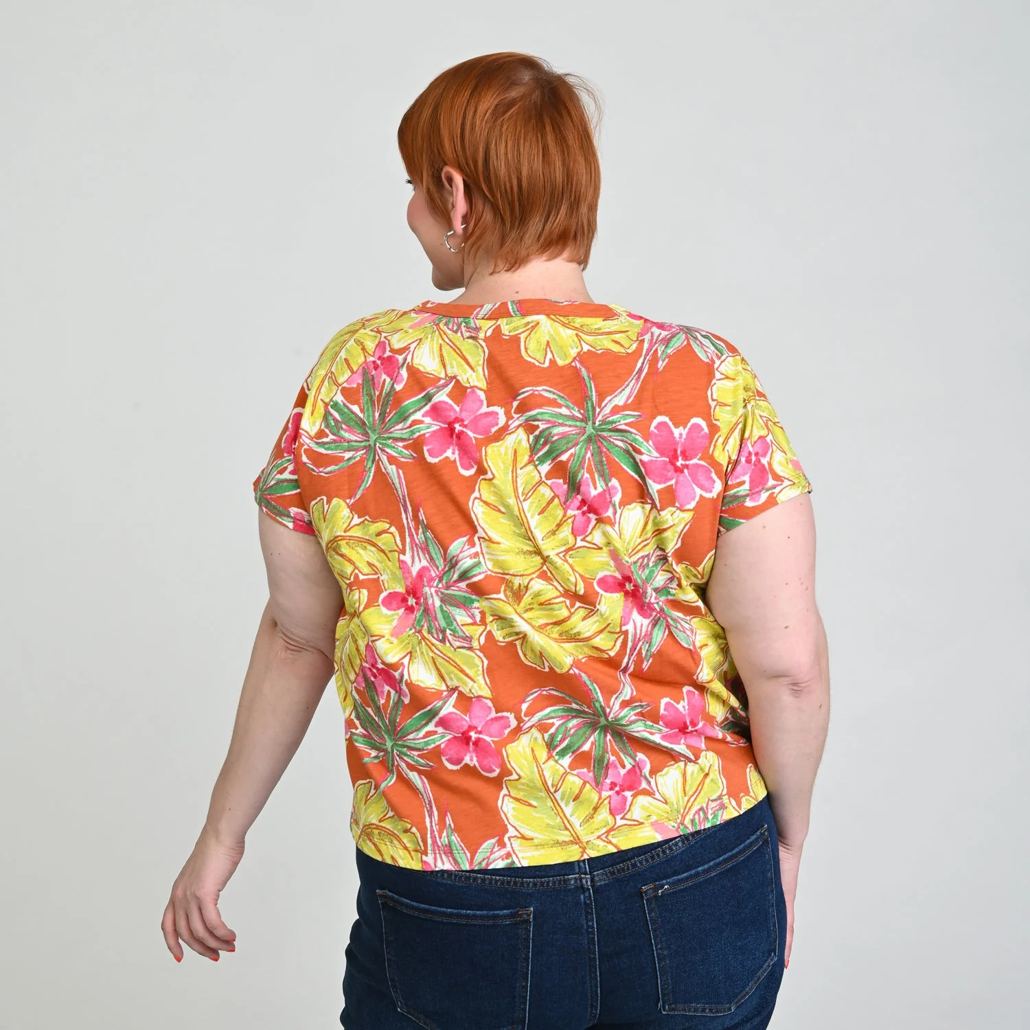 Christopher & Banks Tropical Print Dolman Sleeve Tee - Image 8