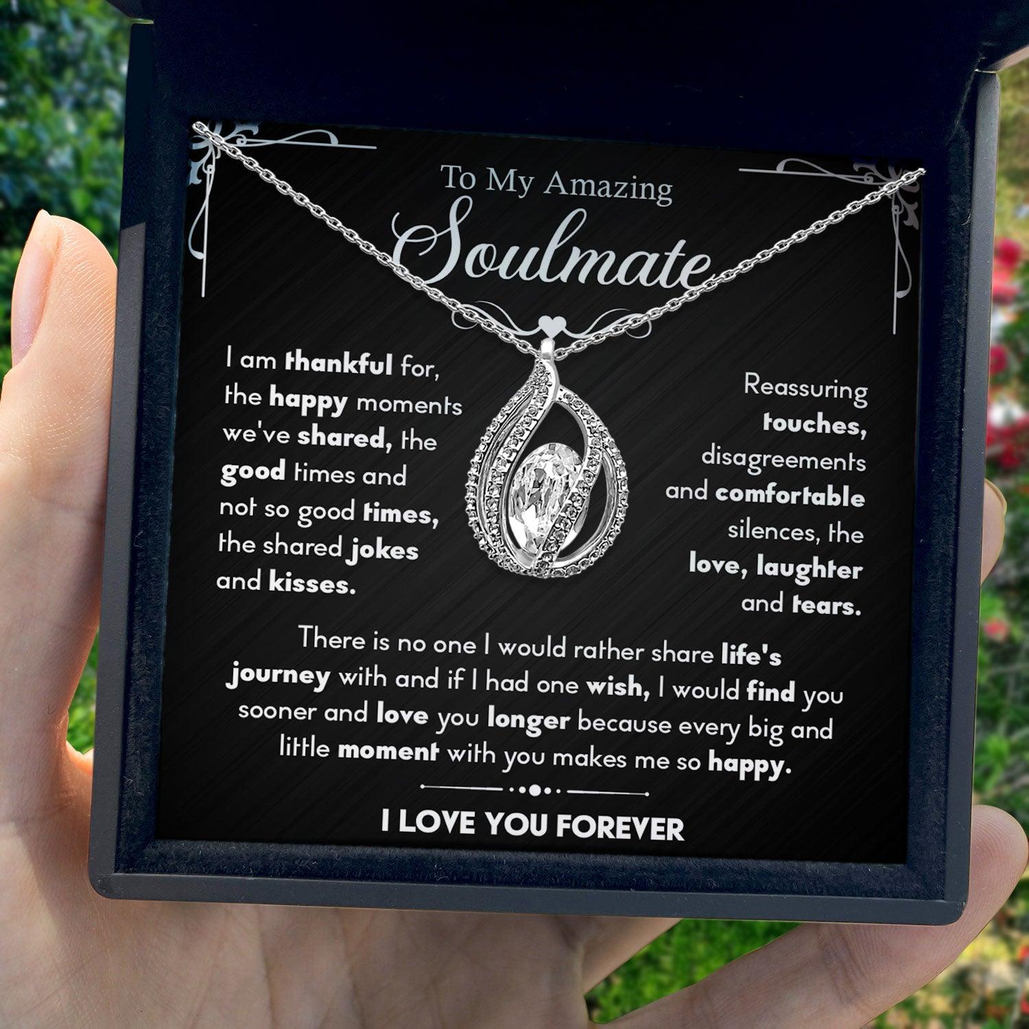 TRYNDI Rhodium Plated "To My Amazing Soulmate" Swarovski Crystal Birdcage Necklace - Image 3