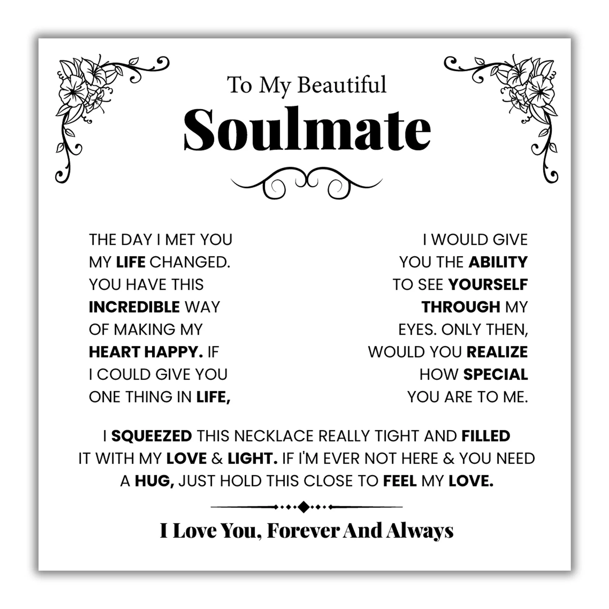 TRYNDI Rhodium Plated "To My Beautiful Soulmate" Swarovski Crystal Birdcage Necklace - Image 4