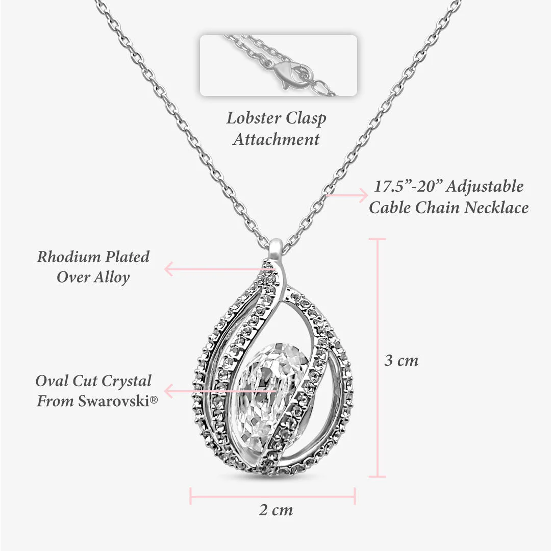 TRYNDI Rhodium Plated "To My Wife" Swarovski Crystal Necklace - Image 6