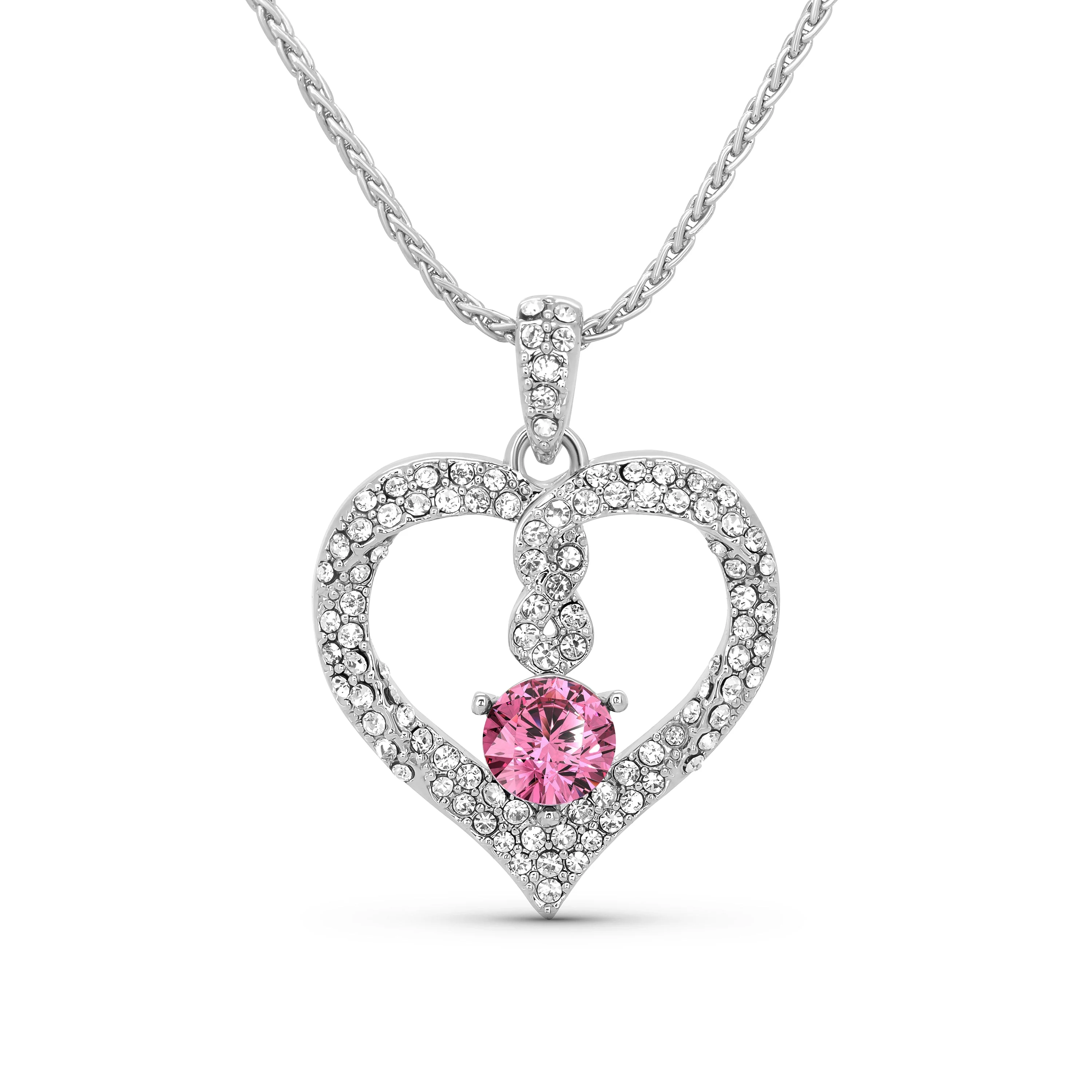 TRYNDI Rhodium Plated "Infinity" Simulated Birthstone & Swarovski Crystal Necklace - Image 10