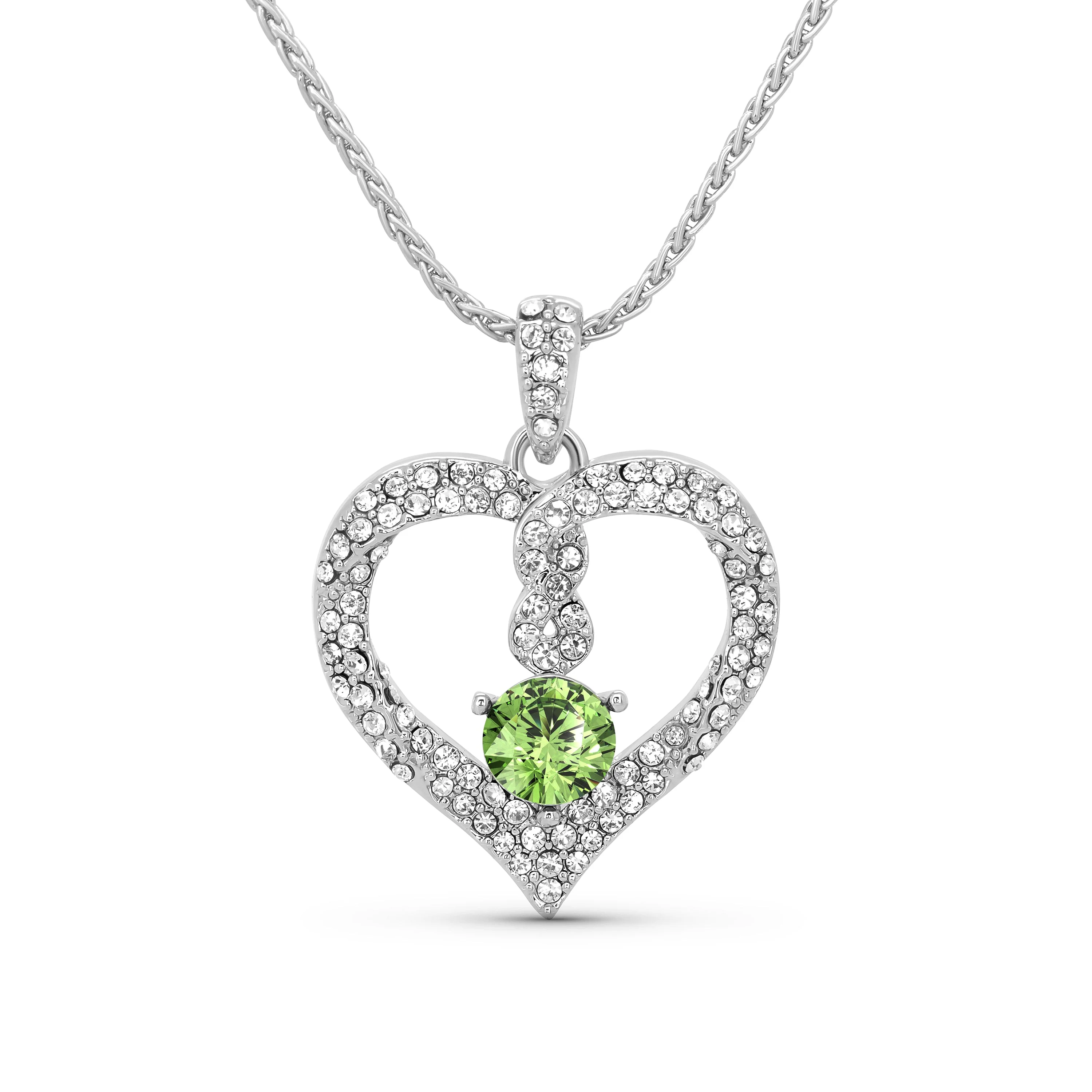 TRYNDI Rhodium Plated "Infinity" Simulated Birthstone & Swarovski Crystal Necklace - Image 8