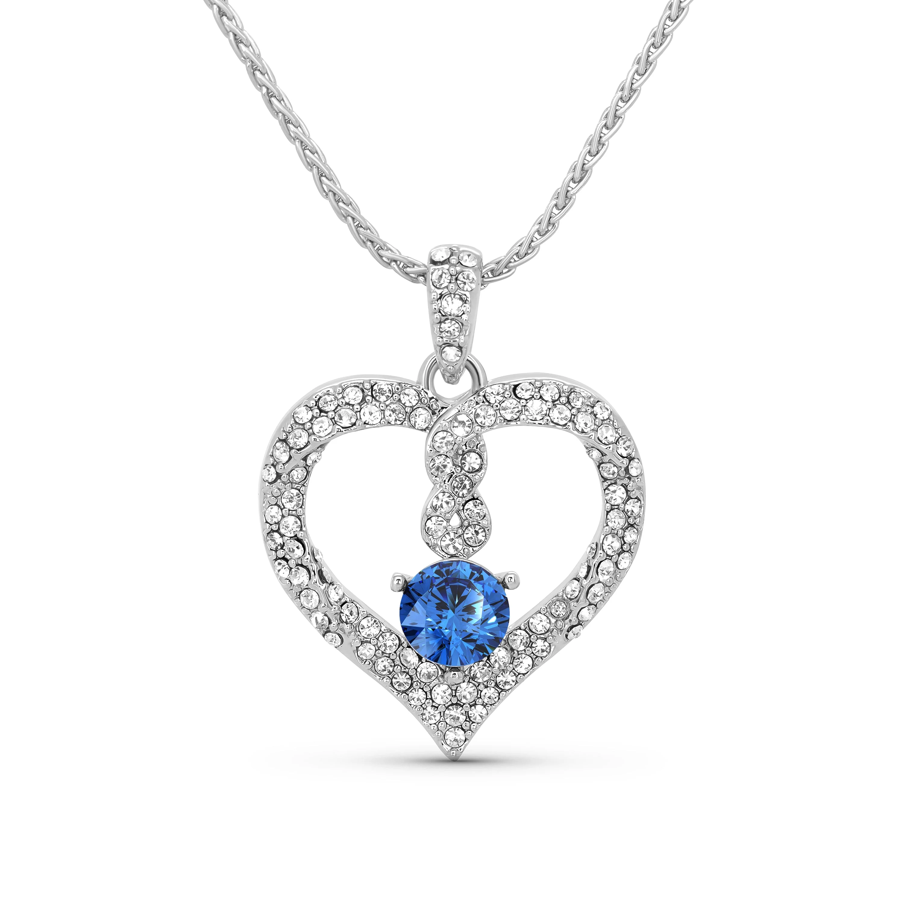 TRYNDI Rhodium Plated "Infinity" Simulated Birthstone & Swarovski Crystal Necklace - Image 9