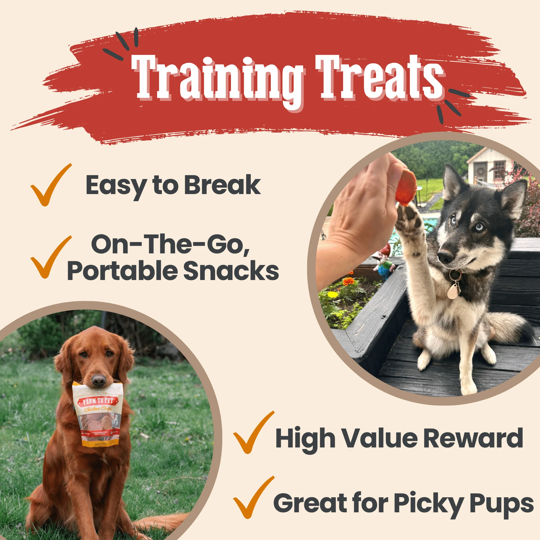 Farm To Pet Single-Ingredient Turkey & Chicken Chip Dog Treat Duo - Image 4