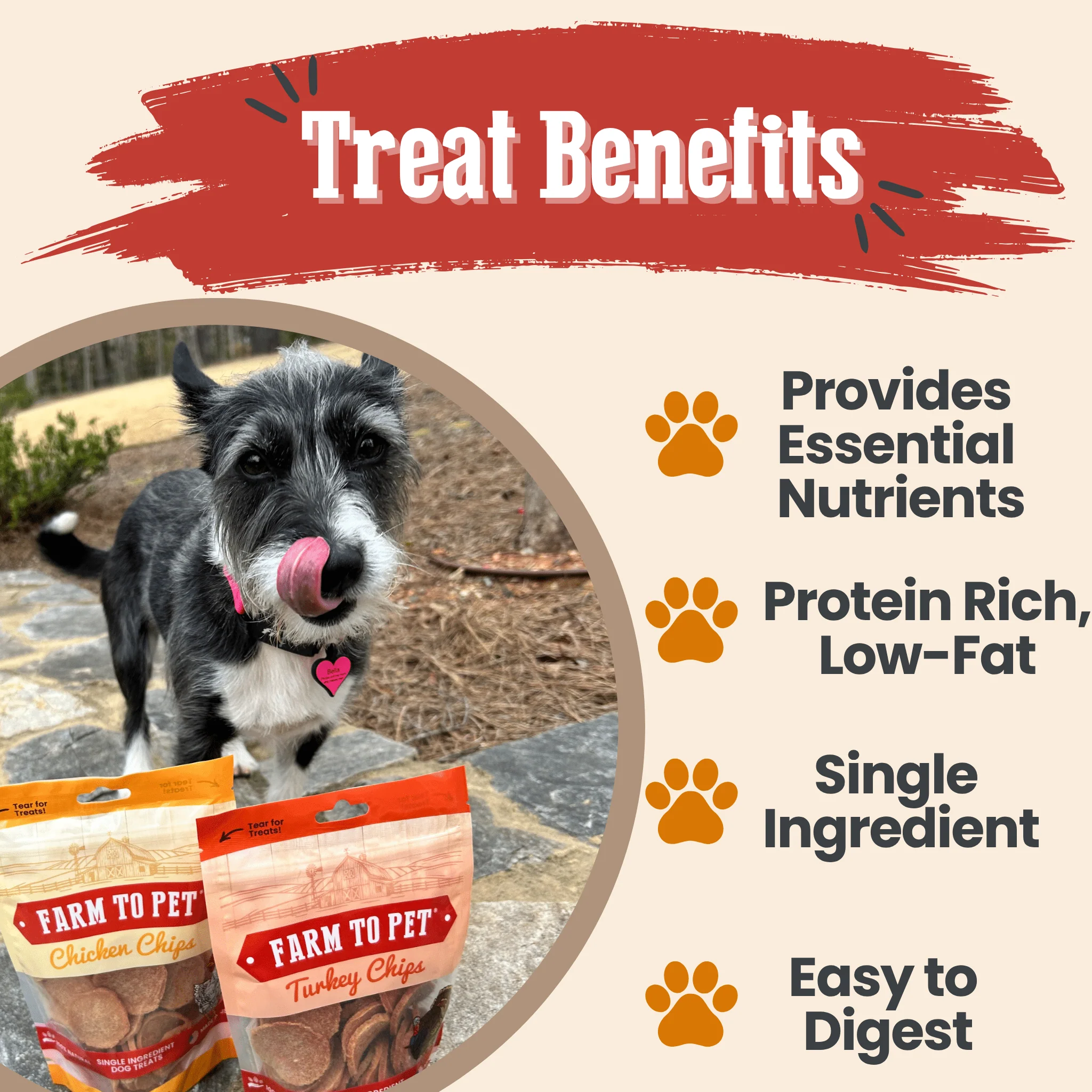 Farm To Pet Single-Ingredient Turkey & Chicken Chip Dog Treat Duo - Image 5