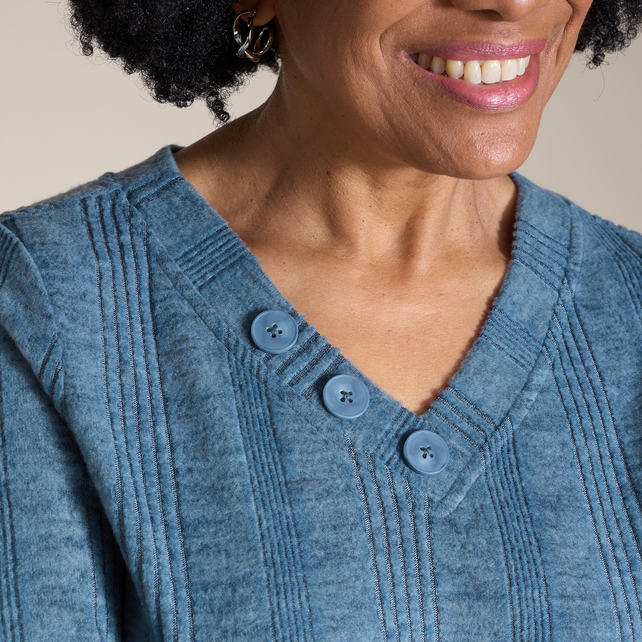 Christopher & Banks Variegated Rib V Neck Top - Image 6