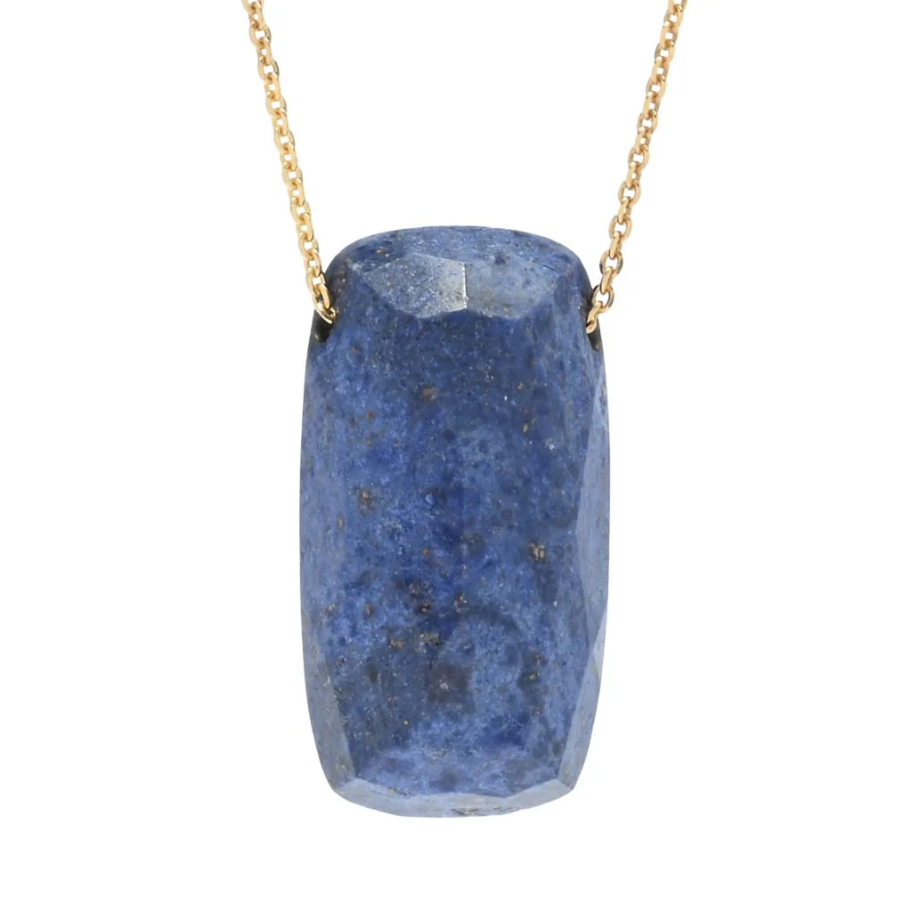 18K Gold Plated Choice of Color 25x13mm Quartz Pendant w/ Chain - Image 2