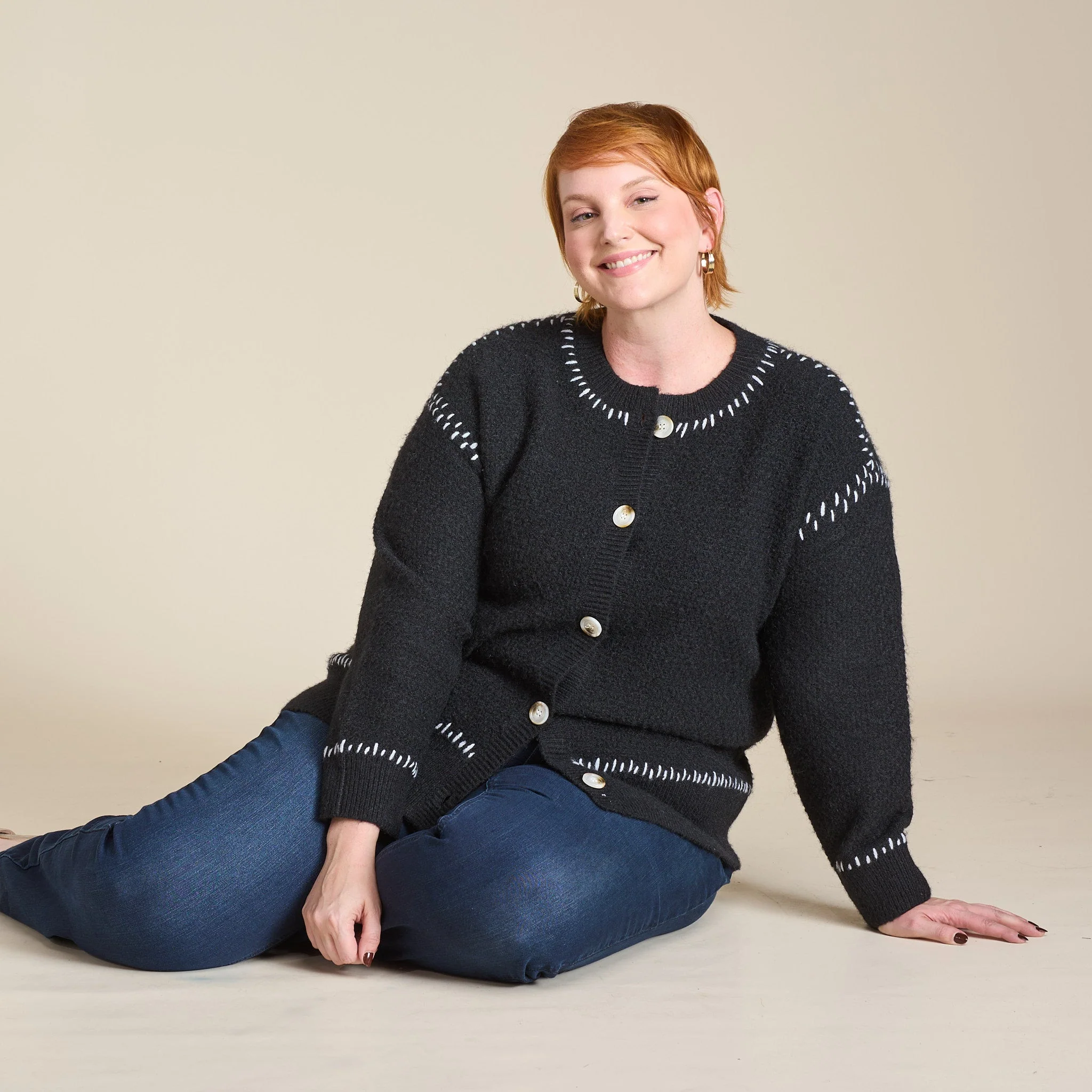 Christopher & Banks Whipstitch Button Front Cardigan - Image 10