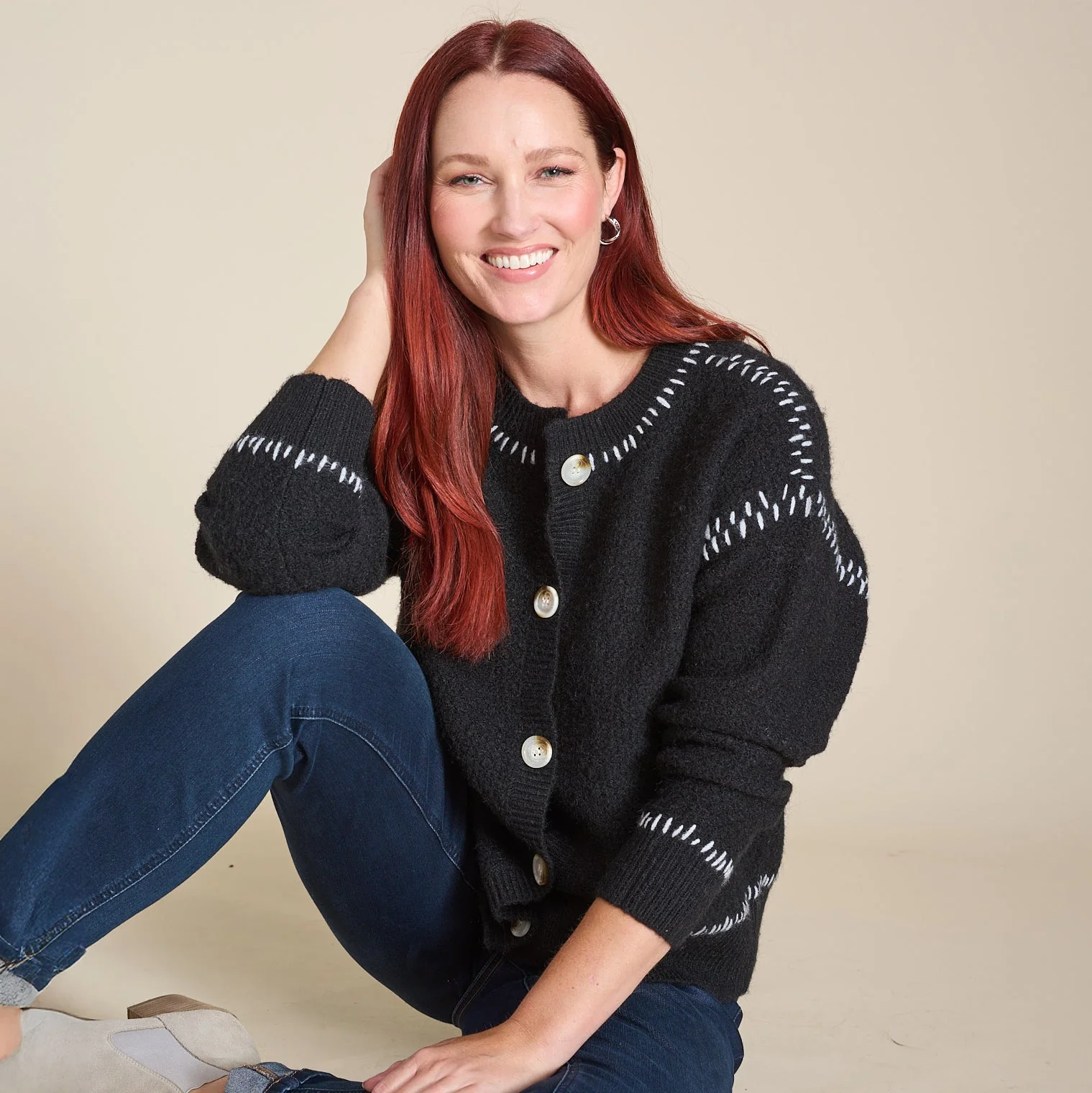Christopher & Banks Whipstitch Button Front Cardigan - Image 4