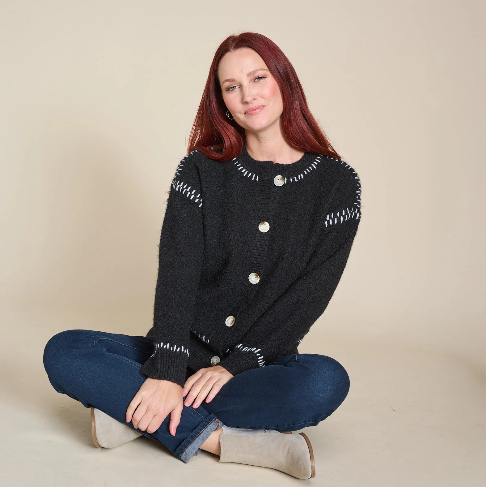 Christopher & Banks Whipstitch Button Front Cardigan - Image 5