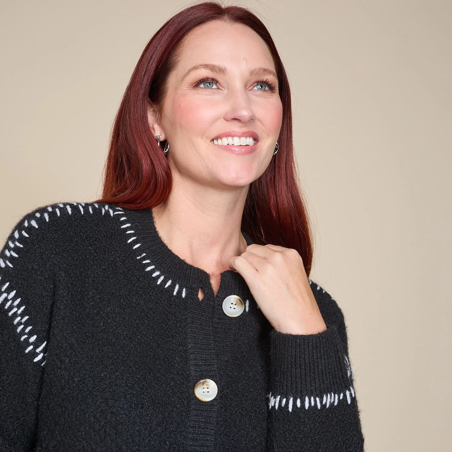 Christopher & Banks Whipstitch Button Front Cardigan - Image 6