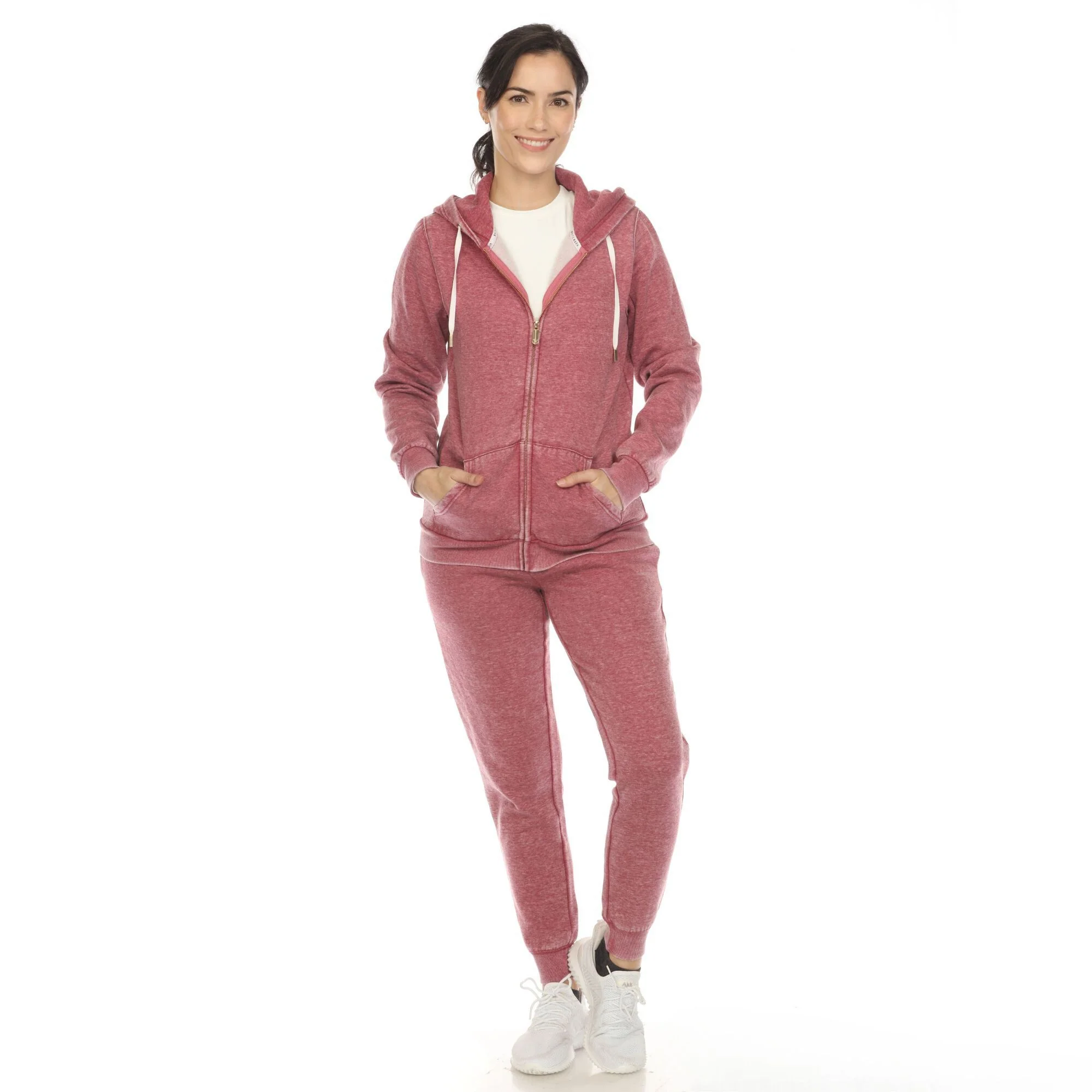 White Mark Women's 2-Piece Burnout Jogger Set - Image 3